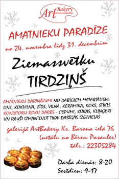 Konditorejā Art Bakery no 24. novembra – 31. decembrim atklāj Amatnieku Paradīzi